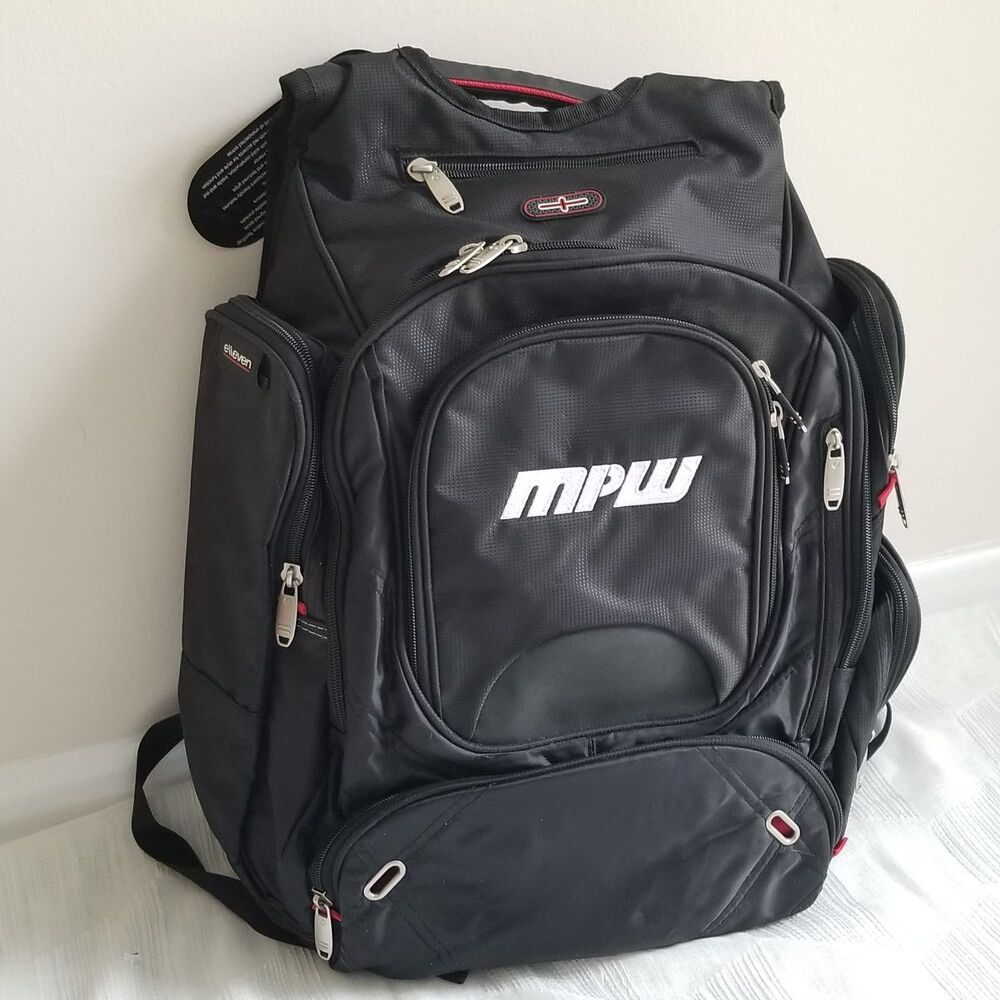 NWT Elleven Amped TSA 17" Laptop Backpack Black/Red Custom MPW